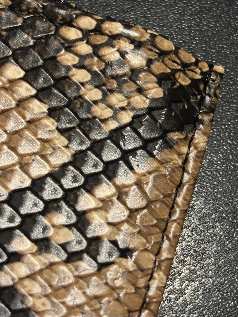 INC‎ International Concepts Tan and Black Snake-Print Wallet